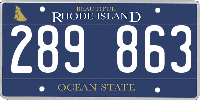 RI license plate 289863