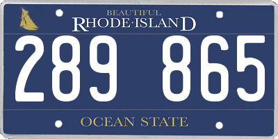 RI license plate 289865