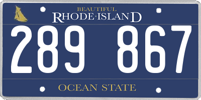 RI license plate 289867