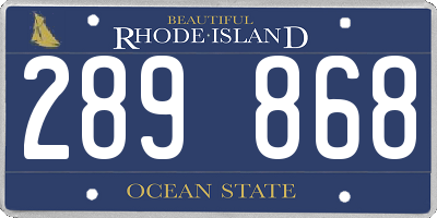 RI license plate 289868