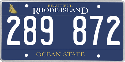 RI license plate 289872