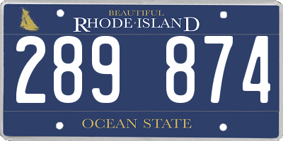 RI license plate 289874