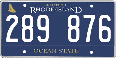 RI license plate 289876