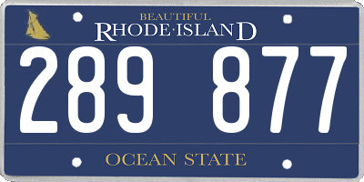RI license plate 289877