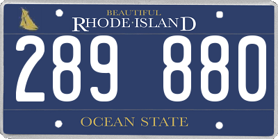 RI license plate 289880