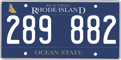RI license plate 289882