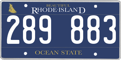 RI license plate 289883