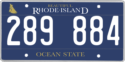 RI license plate 289884