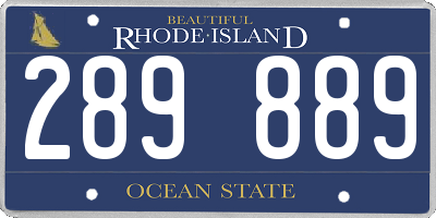 RI license plate 289889