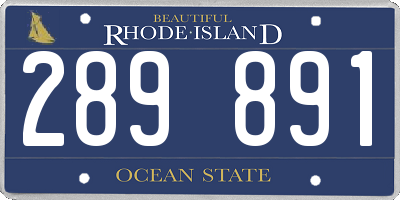 RI license plate 289891