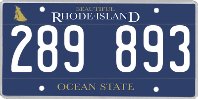 RI license plate 289893
