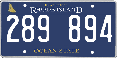 RI license plate 289894