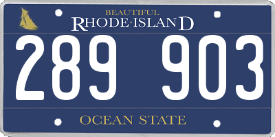RI license plate 289903