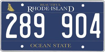 RI license plate 289904