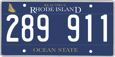 RI license plate 289911