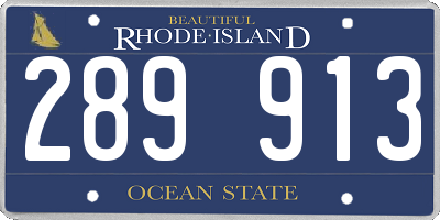 RI license plate 289913