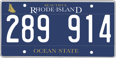 RI license plate 289914