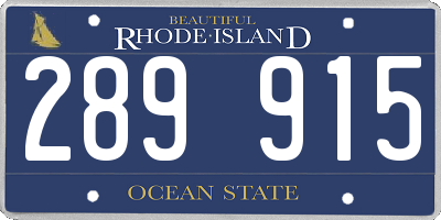 RI license plate 289915