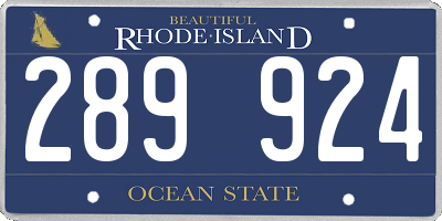 RI license plate 289924