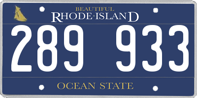 RI license plate 289933