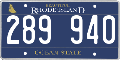 RI license plate 289940