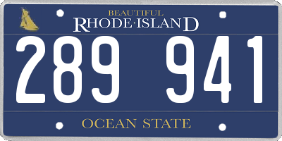 RI license plate 289941