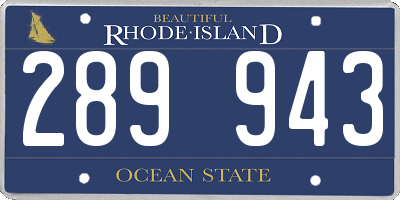 RI license plate 289943