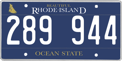 RI license plate 289944