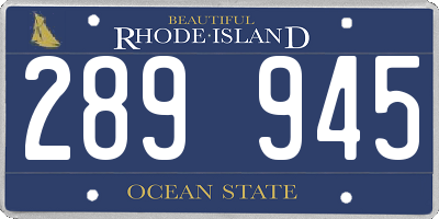 RI license plate 289945
