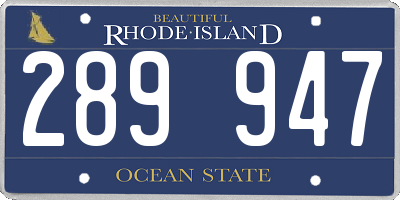 RI license plate 289947
