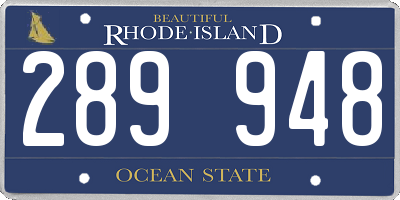 RI license plate 289948