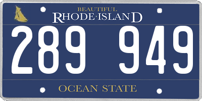 RI license plate 289949