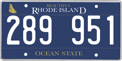 RI license plate 289951