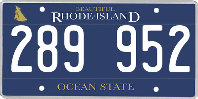 RI license plate 289952