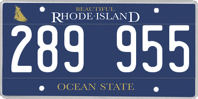 RI license plate 289955