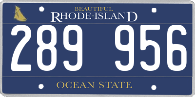 RI license plate 289956