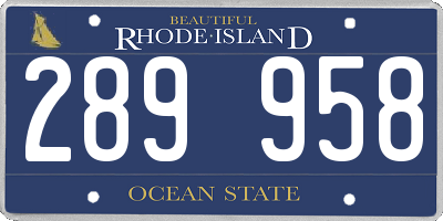 RI license plate 289958