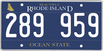 RI license plate 289959