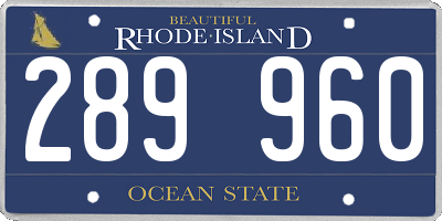RI license plate 289960