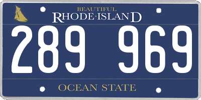 RI license plate 289969