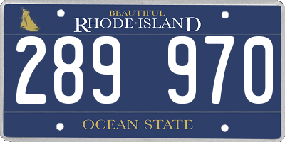 RI license plate 289970