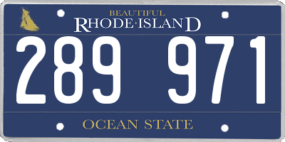 RI license plate 289971