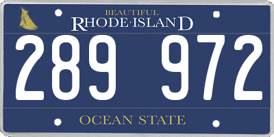 RI license plate 289972