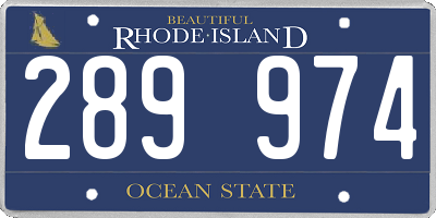 RI license plate 289974