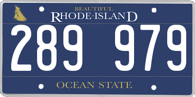RI license plate 289979