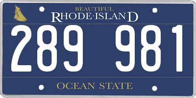 RI license plate 289981