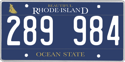 RI license plate 289984