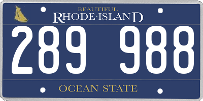 RI license plate 289988