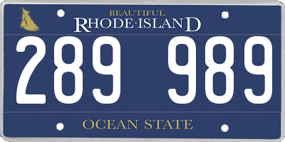 RI license plate 289989