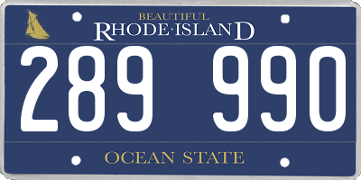 RI license plate 289990